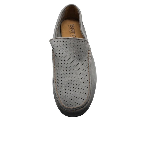 Born Gray Suede Driving Loafers Shoes 8 Mens Slip On Perforated main image 7
